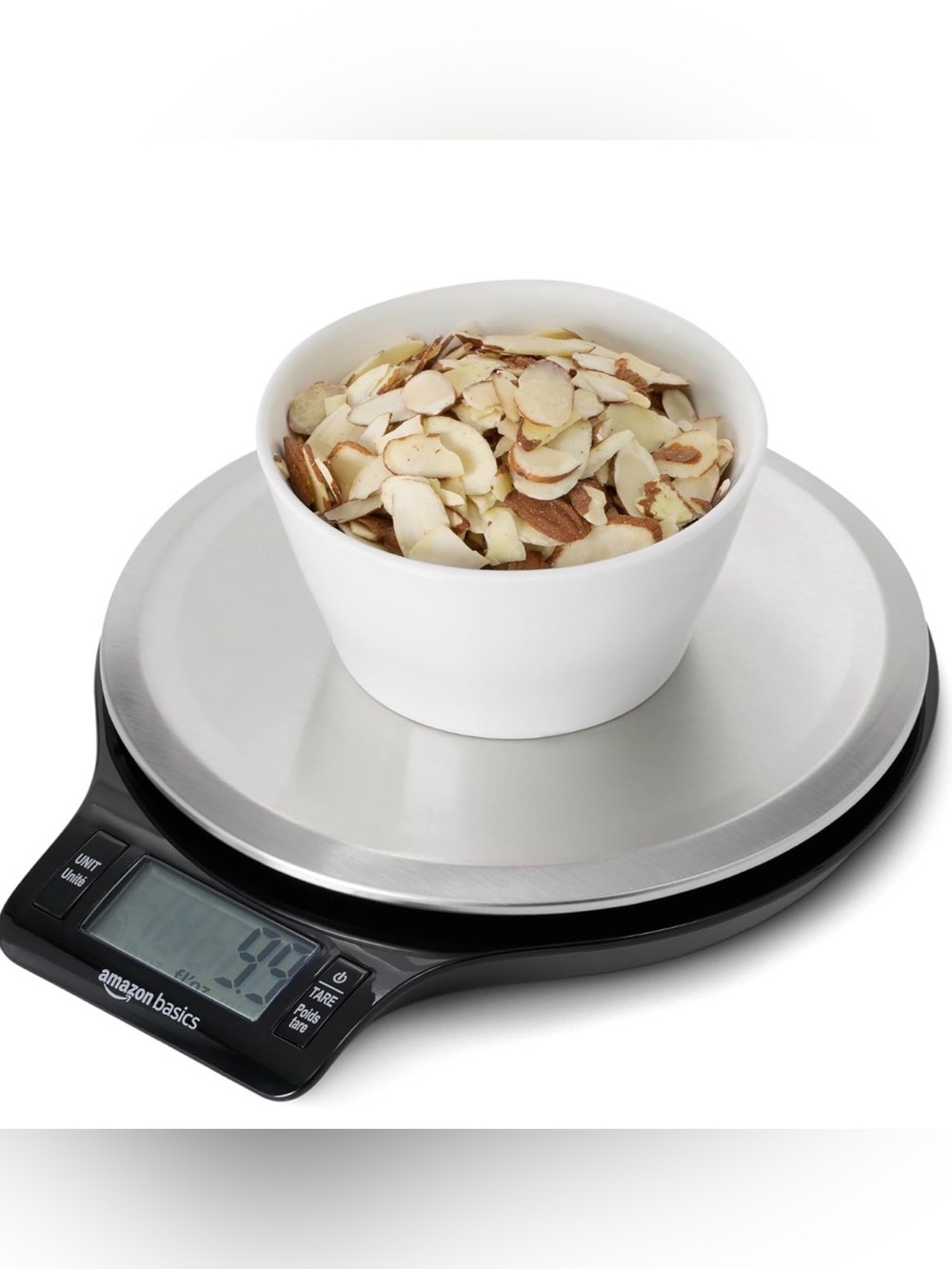 NEW: Amazon Basics Digital Kitchen Scale in Black and Silver - Picture 3 of 12